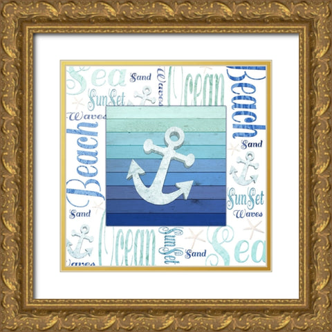 Gypsy Sea Blue 1 Gold Ornate Wood Framed Art Print with Double Matting by LightBoxJournal