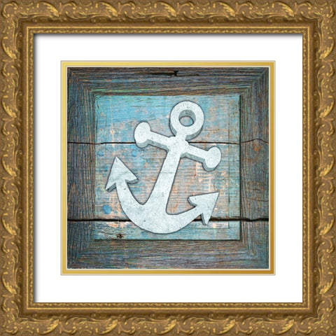 Gypsy Sea Blue Framed 1 Gold Ornate Wood Framed Art Print with Double Matting by LightBoxJournal