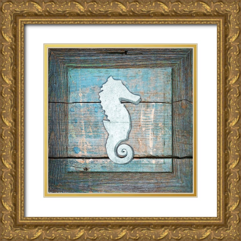 Gypsy Sea Blue Framed 2 Gold Ornate Wood Framed Art Print with Double Matting by LightBoxJournal