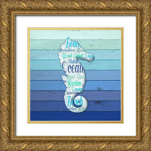 Gypsy Sea Blue V2 1 Gold Ornate Wood Framed Art Print with Double Matting by LightBoxJournal