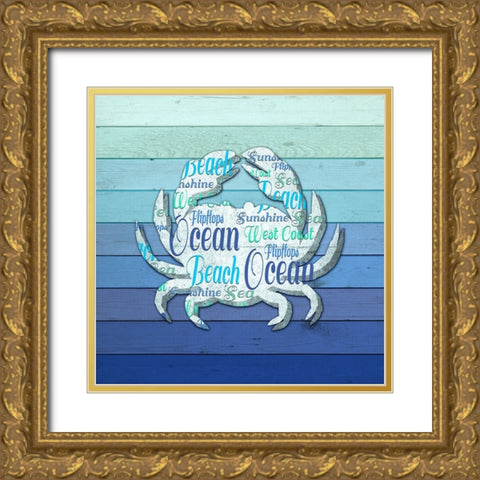 Gypsy Sea Blue V2 3 Gold Ornate Wood Framed Art Print with Double Matting by LightBoxJournal