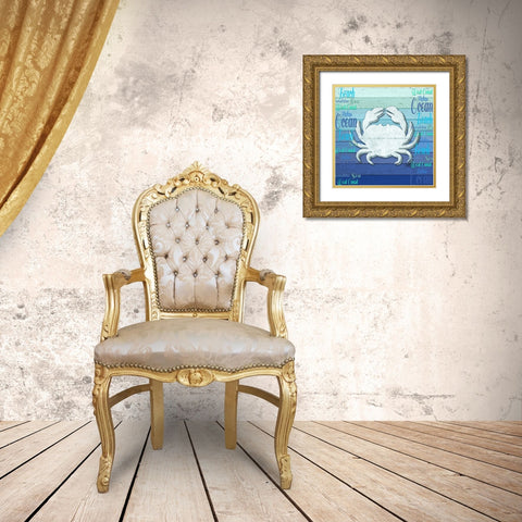 Gypsy Sea Blue V3 3 Gold Ornate Wood Framed Art Print with Double Matting by LightBoxJournal