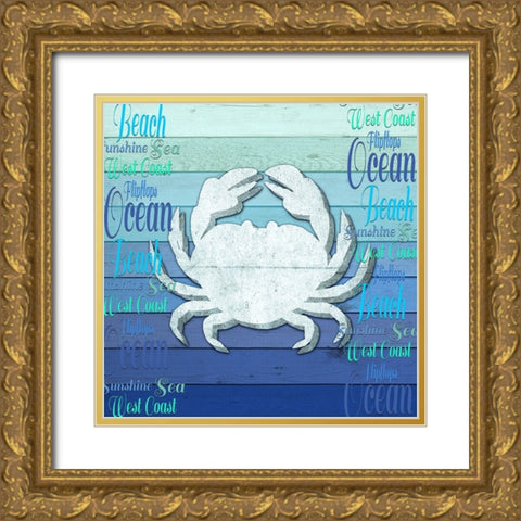 Gypsy Sea Blue V3 3 Gold Ornate Wood Framed Art Print with Double Matting by LightBoxJournal