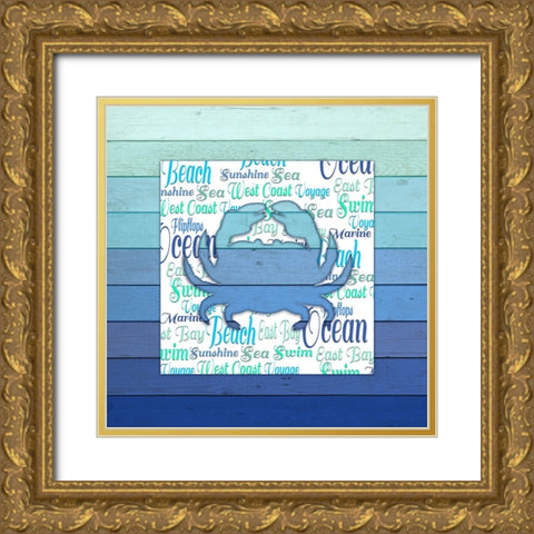 Gypsy Sea Blue V4 3 Gold Ornate Wood Framed Art Print with Double Matting by LightBoxJournal