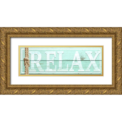 Gypsy Sea Sign V1 1 Gold Ornate Wood Framed Art Print with Double Matting by LightBoxJournal