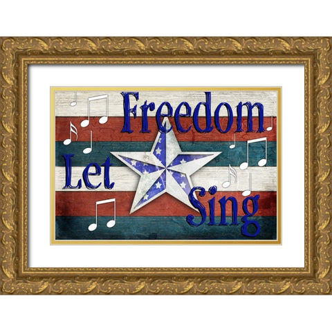 American Freedom Collection 4 Gold Ornate Wood Framed Art Print with Double Matting by LightBoxJournal