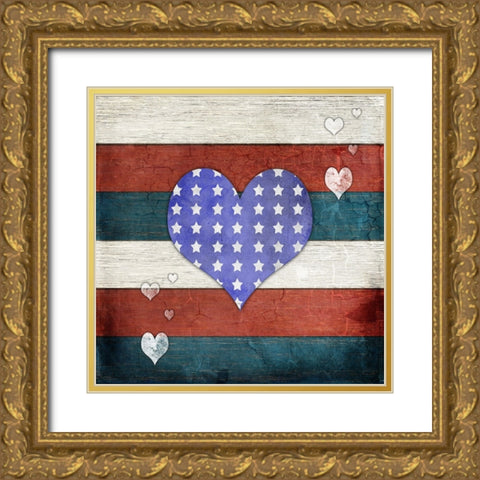 American Freedom Collection V5 Gold Ornate Wood Framed Art Print with Double Matting by LightBoxJournal
