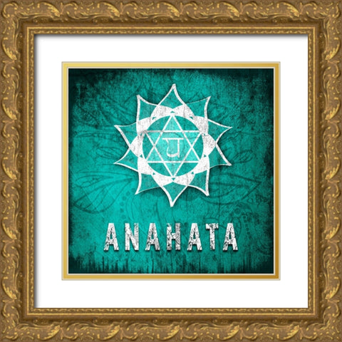 ChakrasYoga_Symbol_Anahata Gold Ornate Wood Framed Art Print with Double Matting by LightBoxJournal
