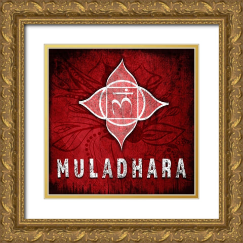 ChakrasYoga_Symbol_Muladhara Gold Ornate Wood Framed Art Print with Double Matting by LightBoxJournal