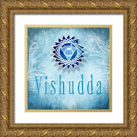 ChakrasYoga_Vishudda V3 Gold Ornate Wood Framed Art Print with Double Matting by LightBoxJournal