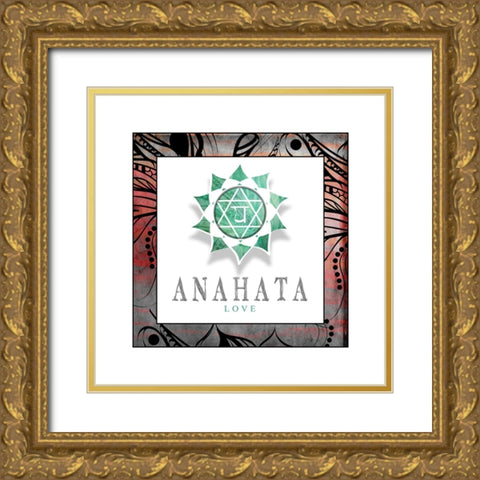 ChakrasYogaFramed_Anahata V2 Gold Ornate Wood Framed Art Print with Double Matting by LightBoxJournal