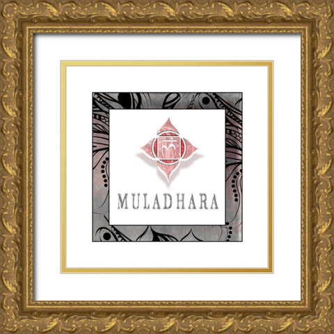ChakrasYogaFramed_Muladhara V1 Gold Ornate Wood Framed Art Print with Double Matting by LightBoxJournal