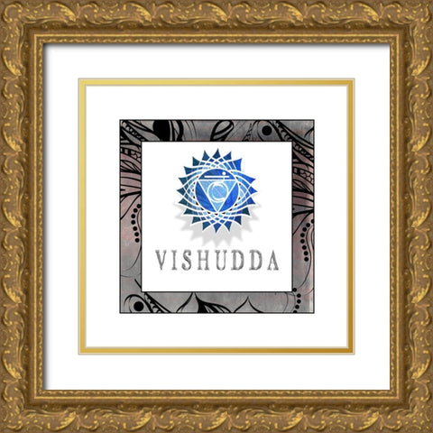 ChakrasYogaFramed_Vishudda V1 Gold Ornate Wood Framed Art Print with Double Matting by LightBoxJournal