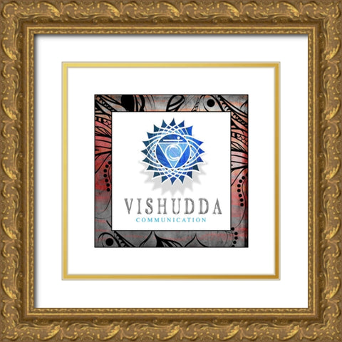 ChakrasYogaFramed_Vishudda V2 Gold Ornate Wood Framed Art Print with Double Matting by LightBoxJournal