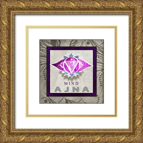 ChakrasYogaTile AJNA V1 Gold Ornate Wood Framed Art Print with Double Matting by LightBoxJournal