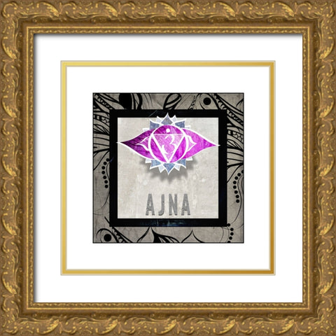 ChakrasYogaTile AJNA V2 Gold Ornate Wood Framed Art Print with Double Matting by LightBoxJournal