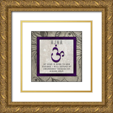 ChakrasYogaTile AJNA V4 Gold Ornate Wood Framed Art Print with Double Matting by LightBoxJournal