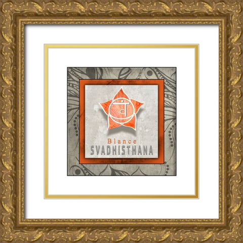 ChakrasYogaTile Svadhisthana V1 Gold Ornate Wood Framed Art Print with Double Matting by LightBoxJournal