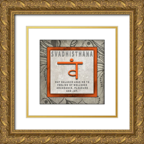 ChakrasYogaTile Svadhisthana V4 Gold Ornate Wood Framed Art Print with Double Matting by LightBoxJournal