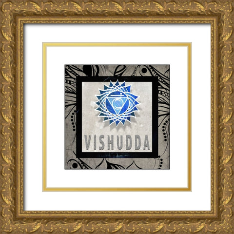 ChakrasYogaTile Vishudda V2 Gold Ornate Wood Framed Art Print with Double Matting by LightBoxJournal