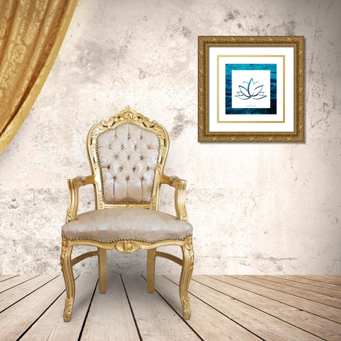 Yoga V1 Lotus Gold Ornate Wood Framed Art Print with Double Matting by LightBoxJournal
