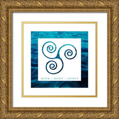 Yoga V1 MindBodySpirit Gold Ornate Wood Framed Art Print with Double Matting by LightBoxJournal