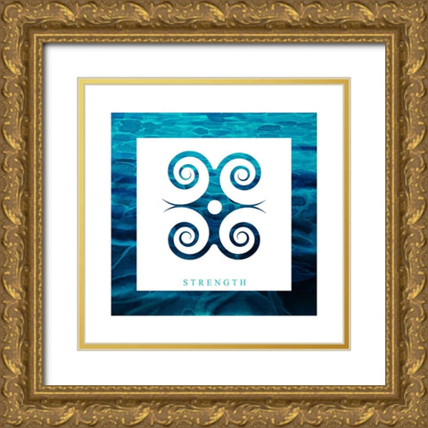 Yoga V1 Strength Gold Ornate Wood Framed Art Print with Double Matting by LightBoxJournal