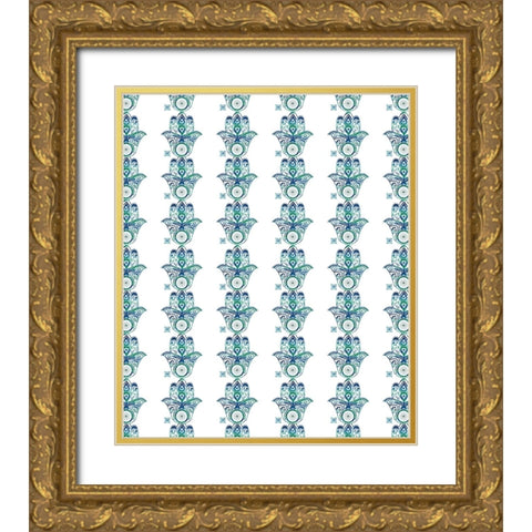 YogaPattern Gold Ornate Wood Framed Art Print with Double Matting by LightBoxJournal