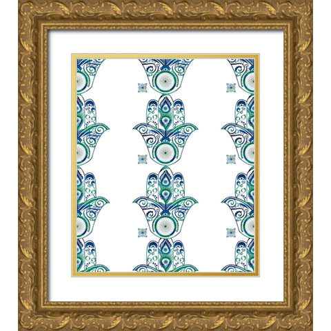 YogaPattern2 Gold Ornate Wood Framed Art Print with Double Matting by LightBoxJournal