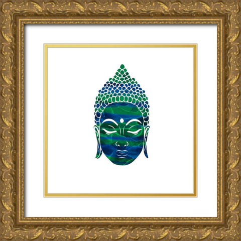 YogaSymbol V4 Gold Ornate Wood Framed Art Print with Double Matting by LightBoxJournal