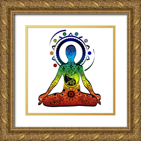 YogaV5 Gold Ornate Wood Framed Art Print with Double Matting by LightBoxJournal