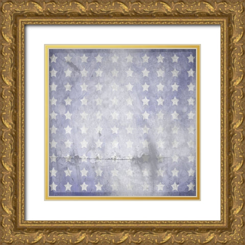 American Born Free Sign Collection V6 Gold Ornate Wood Framed Art Print with Double Matting by LightBoxJournal