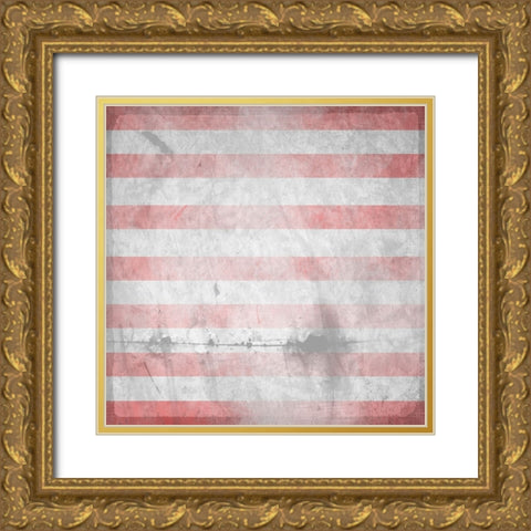 American Born Free Sign Collection V8 Gold Ornate Wood Framed Art Print with Double Matting by LightBoxJournal