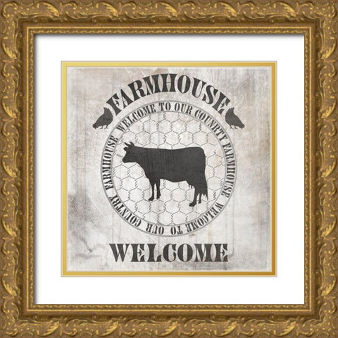 DownOnTheFarmCountry V2 Gold Ornate Wood Framed Art Print with Double Matting by LightBoxJournal
