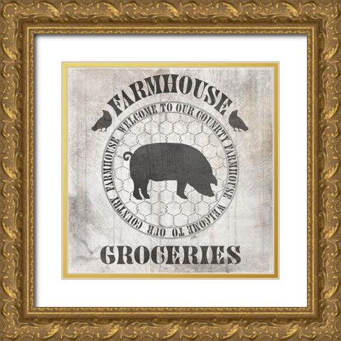 DownOnTheFarmCountry V3 Gold Ornate Wood Framed Art Print with Double Matting by LightBoxJournal