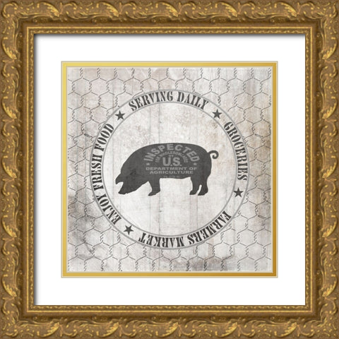 DownOnTheFarmCountry V6 Gold Ornate Wood Framed Art Print with Double Matting by LightBoxJournal