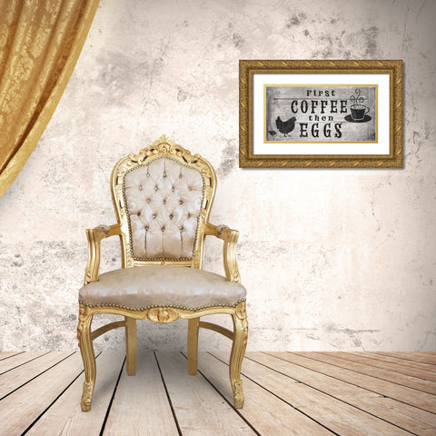 FarmFreshFarmSign V6 Gold Ornate Wood Framed Art Print with Double Matting by LightBoxJournal