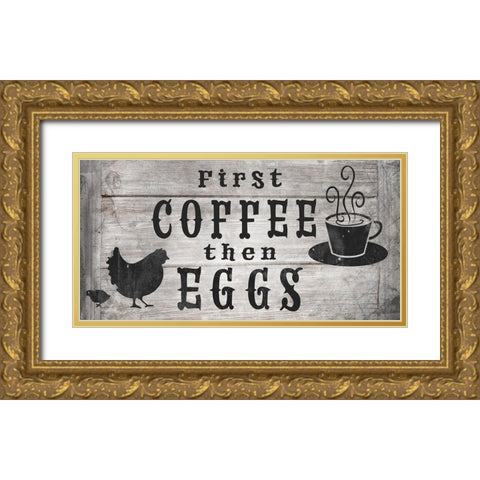 FarmFreshFarmSign V6 Gold Ornate Wood Framed Art Print with Double Matting by LightBoxJournal