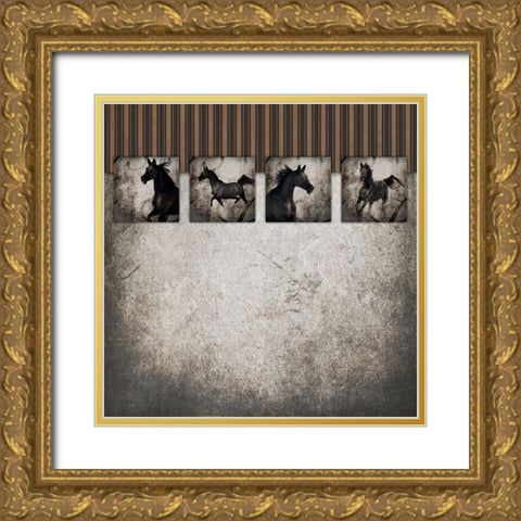 GypsyHorse CollectionSurfacePattern V2 4 Gold Ornate Wood Framed Art Print with Double Matting by LightBoxJournal