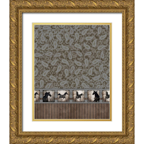 GypsyHorse CollectionSurfacePattern V2 5 Gold Ornate Wood Framed Art Print with Double Matting by LightBoxJournal