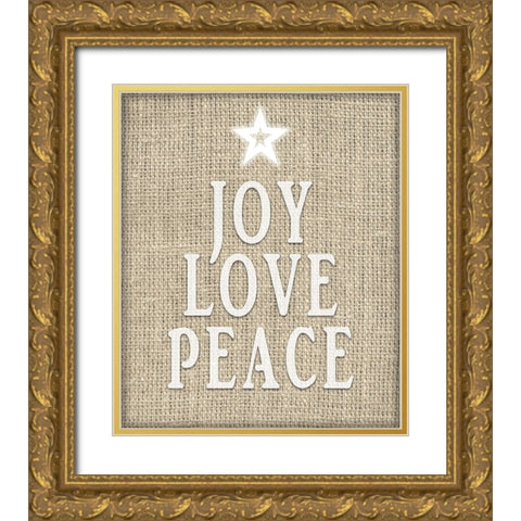 Personalized Christmas Sign V33 V1 Gold Ornate Wood Framed Art Print with Double Matting by LightBoxJournal