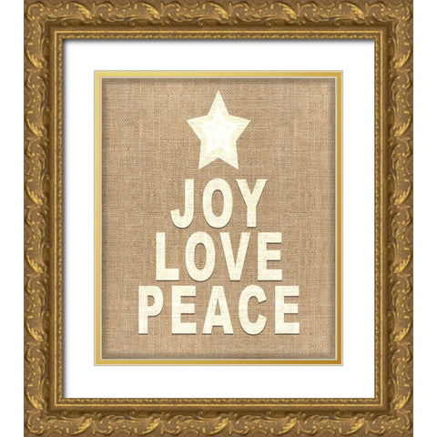 Personalized Christmas Sign V33 V3 Gold Ornate Wood Framed Art Print with Double Matting by LightBoxJournal