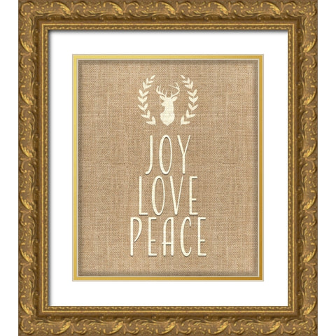 Personalized Christmas Sign V34 V1 Gold Ornate Wood Framed Art Print with Double Matting by LightBoxJournal