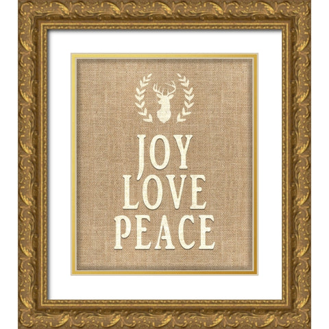 Personalized Christmas Sign V34 Gold Ornate Wood Framed Art Print with Double Matting by LightBoxJournal