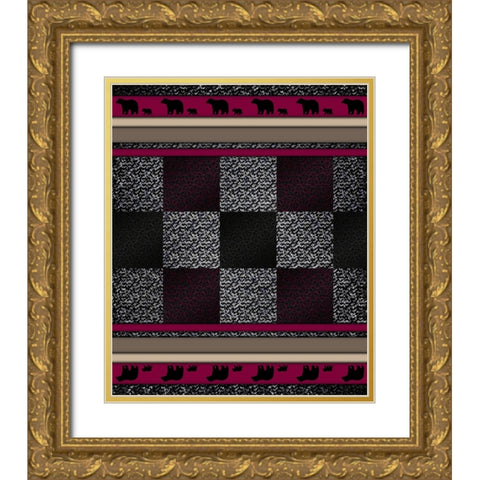 Bear_SurfacePattern V1 1 Gold Ornate Wood Framed Art Print with Double Matting by LightBoxJournal