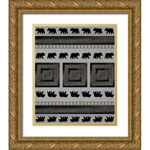 Bear_SurfacePattern V1 4 Gold Ornate Wood Framed Art Print with Double Matting by LightBoxJournal