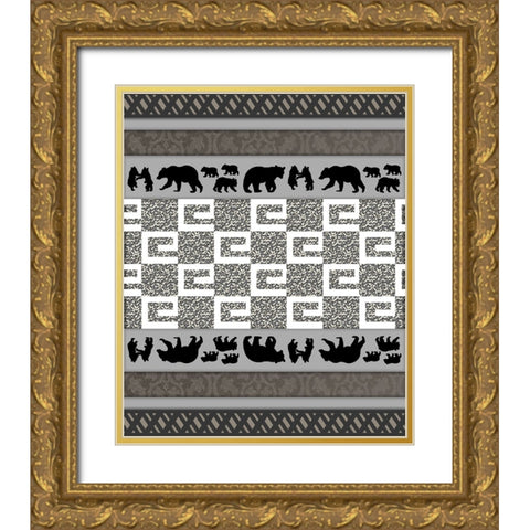 Bear_SurfacePattern V1 9 Gold Ornate Wood Framed Art Print with Double Matting by LightBoxJournal