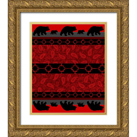 Bear_SurfacePattern V1 16 Gold Ornate Wood Framed Art Print with Double Matting by LightBoxJournal