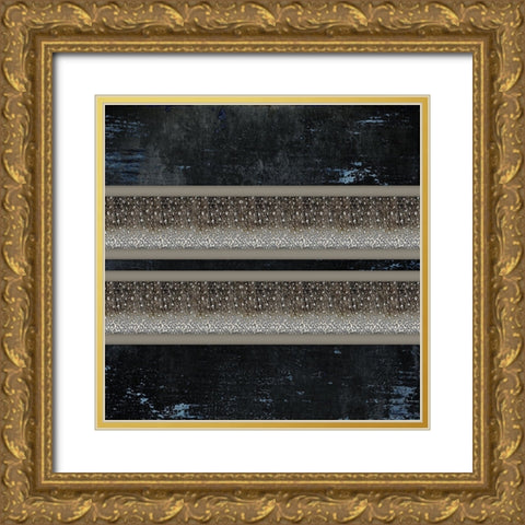 Good Night Moose 2 Surface Pattern 2 Gold Ornate Wood Framed Art Print with Double Matting by LightBoxJournal