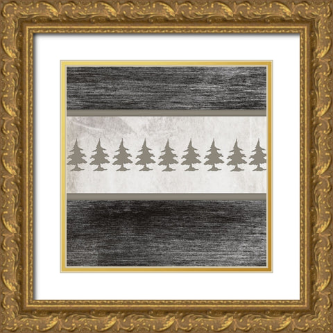 Good Night Moose 2 Surface Pattern 3 Gold Ornate Wood Framed Art Print with Double Matting by LightBoxJournal